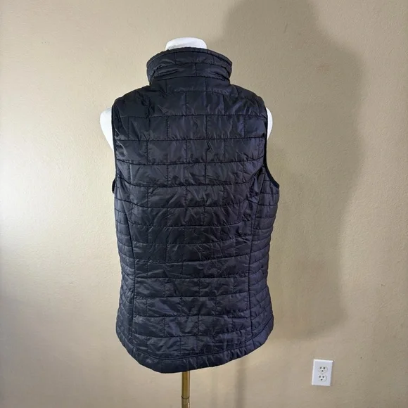 Patagonia Vest Womens Sz M Black Nano Puff Full Zip Filled Light Puffer *LOGO - Picture 7 of 11